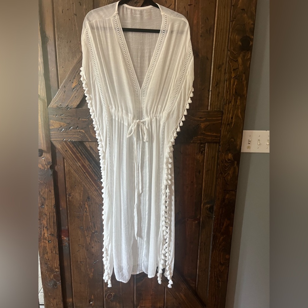 White Tassel Trim Cover-Up